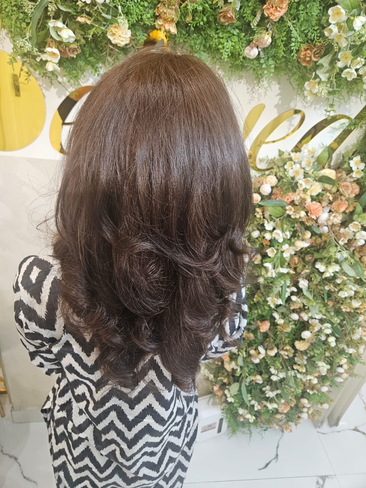 Soft brunette waves hair result at Beloved Beauty Salon Dubai