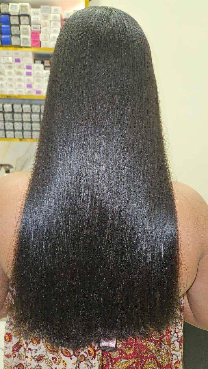 Keratin hair treatment smooth frizz-free result at Beloved Beauty Salon Dubai