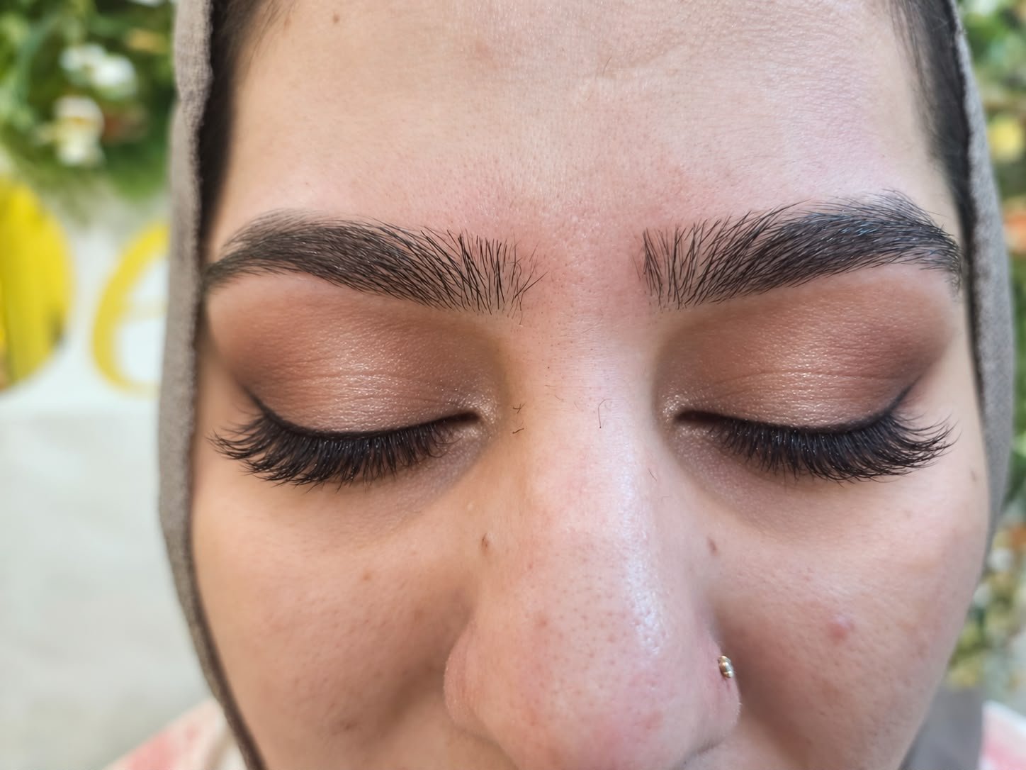 Lash extensions with soft glam makeup result at Beloved Beauty Salon Dubai
