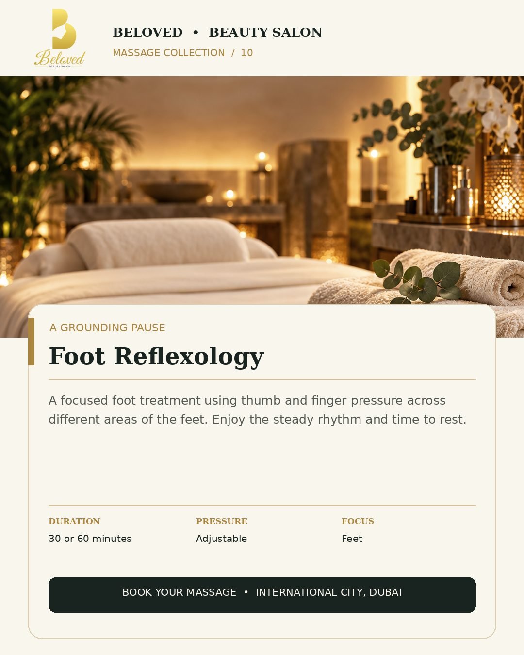 Foot Reflexology at Beloved Beauty Salon, International City Dubai